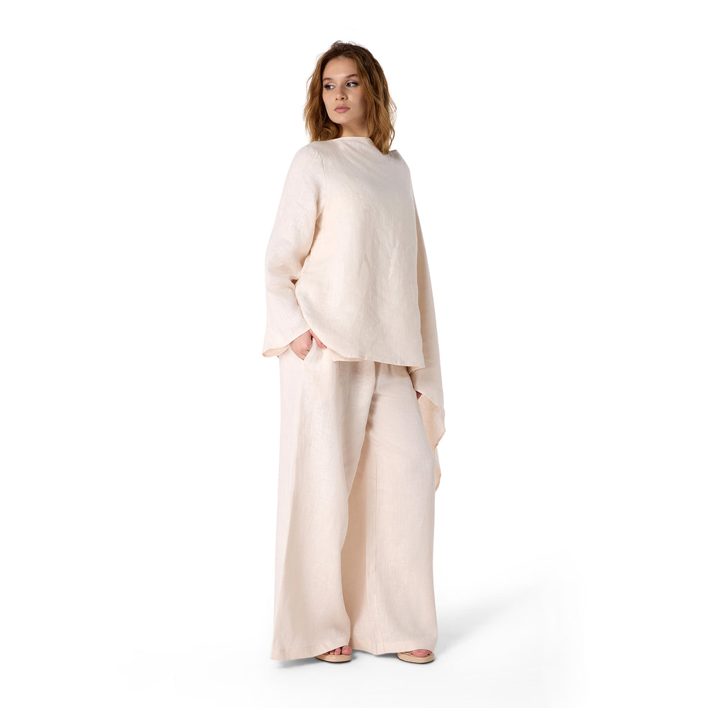 “Sand Weave” Linen Culottes