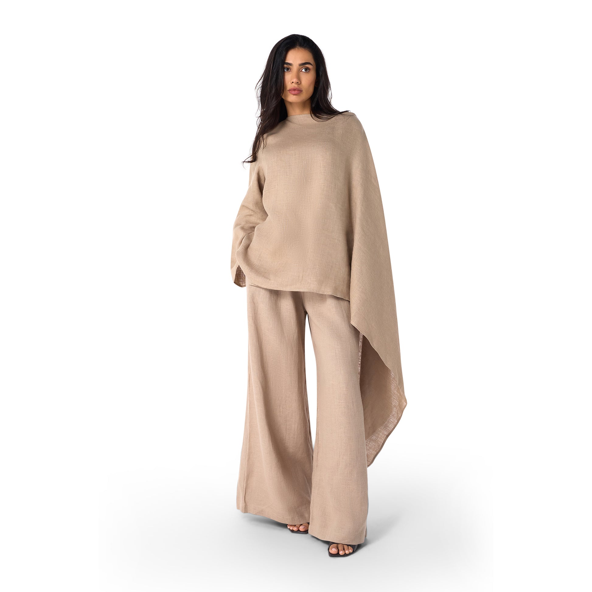 “Sand Weave” Linen Culottes