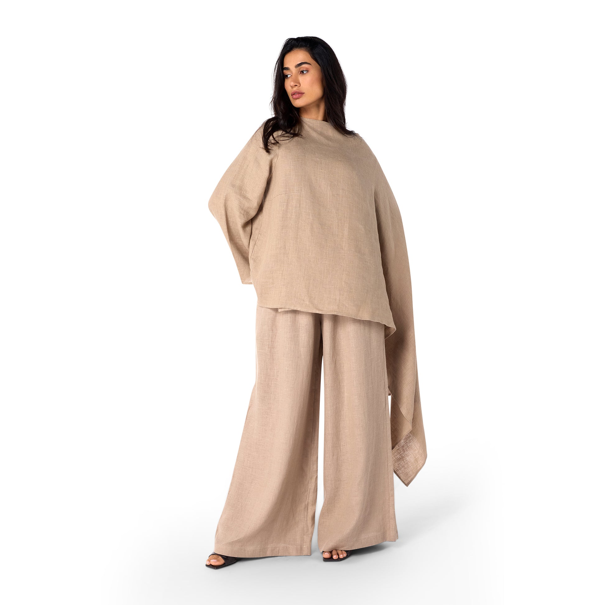 “Sand Weave” Linen Culottes