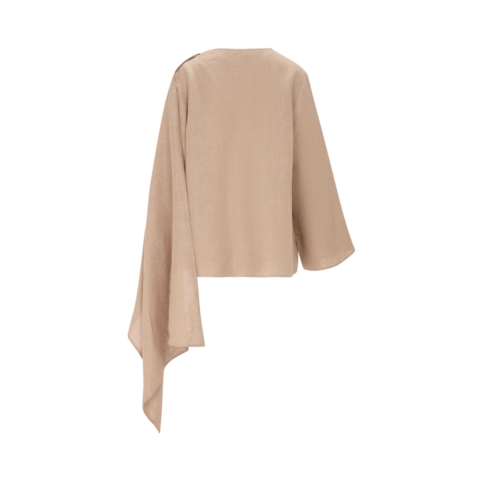 Asym Linen Poncho “Sand Weave”