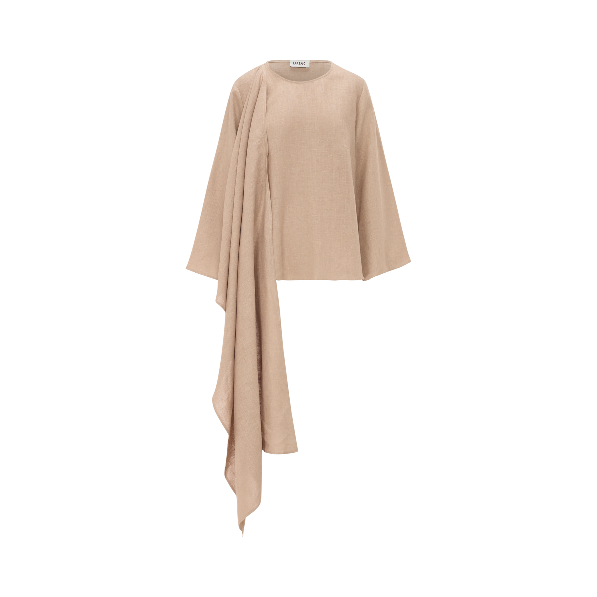 Asym Linen Poncho “Sand Weave”