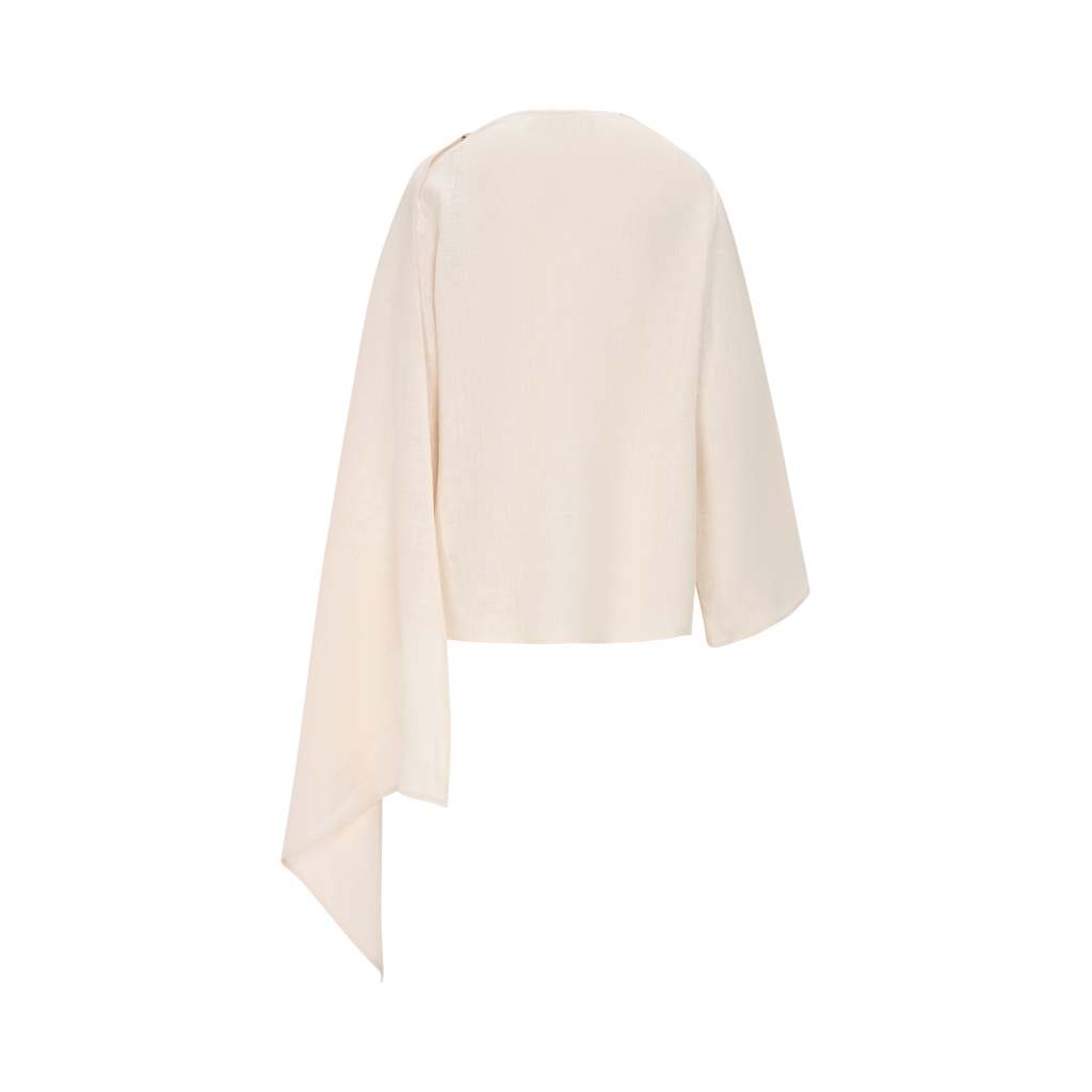 Asym Linen Poncho “Sand Weave”